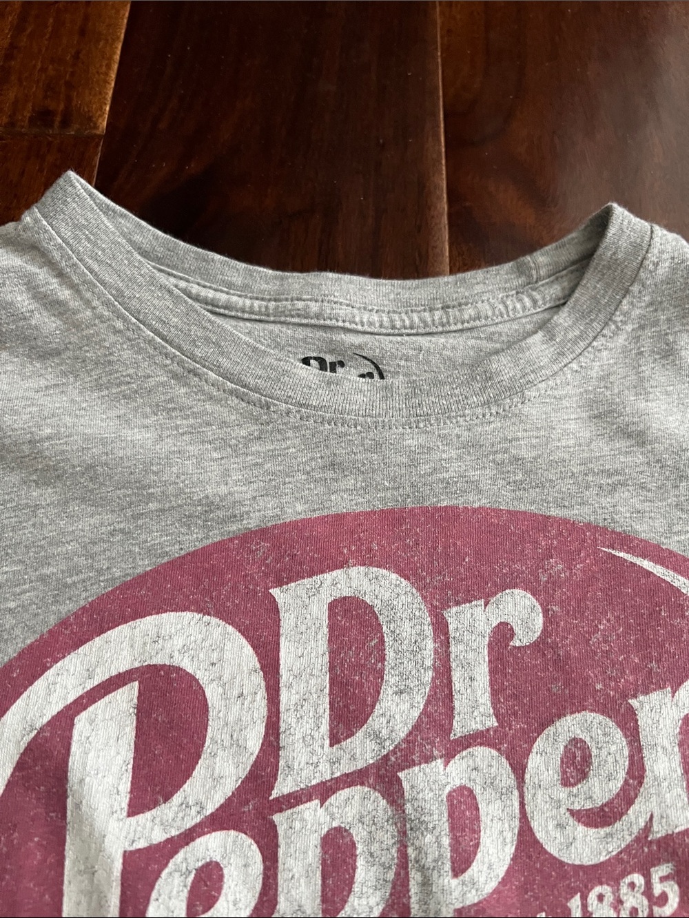 Dr Pepper Kids' Short Sleeve Tee Light Gray Dr Pepper Logo on the front